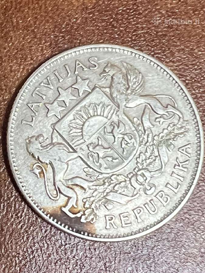 Latvija 1925 2 latai sidabrine moneta - nuotraukos Nr. 2