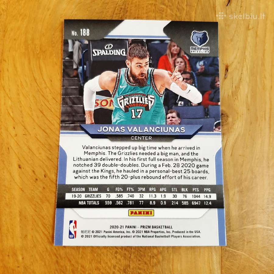 Nba kortelė Jonas Valančiūnas - nuotraukos Nr. 2