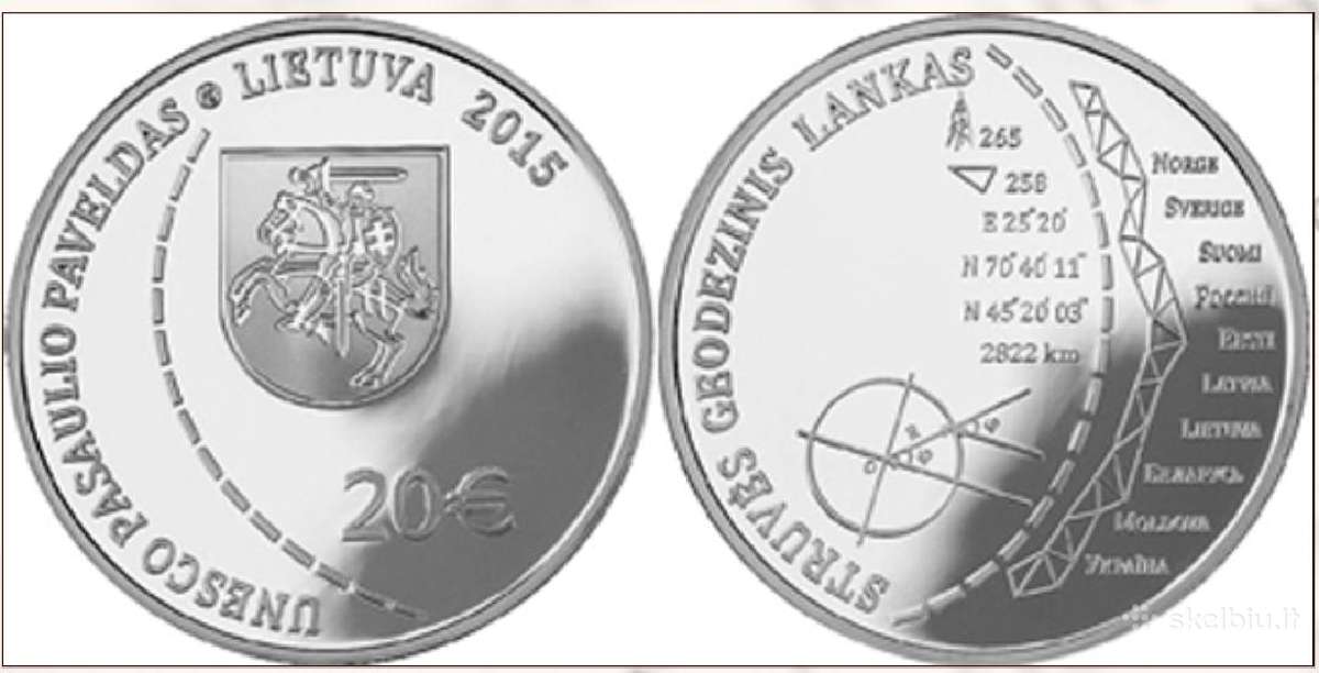 Struvės Geodezinis Lankas, sidabrinė moneta