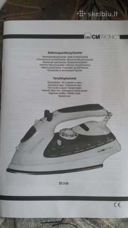 Lygintuvas Clatronic Db 3106, 2500w, su garu funkc - nuotraukos Nr. 8