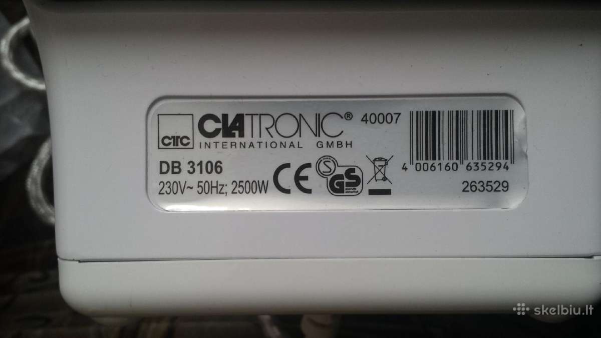 Lygintuvas Clatronic Db 3106, 2500w, su garu funkc - nuotraukos Nr. 7