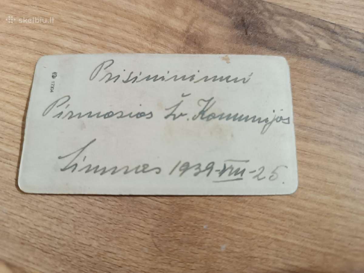 Pirmosios komunijos paveiksliukas 1939m - nuotraukos Nr. 2