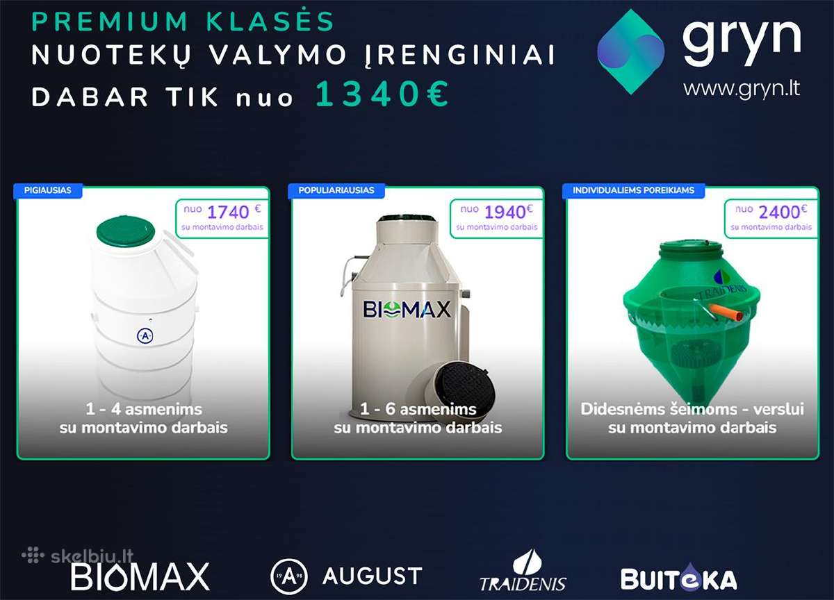Nuotekų valymo įrenginiai su Viskas Įskaičiuota