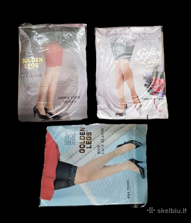 Vintažinės tamprės Golden Legs su nėriniais. Urmu - nuotraukos Nr. 3