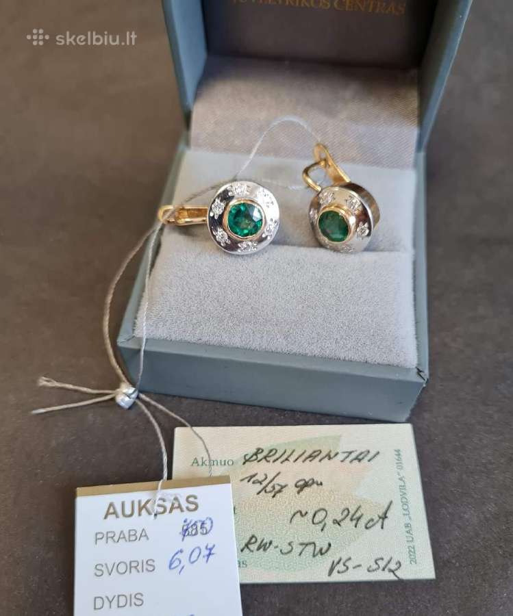 Auskarai Su Deimantais 750-prab.