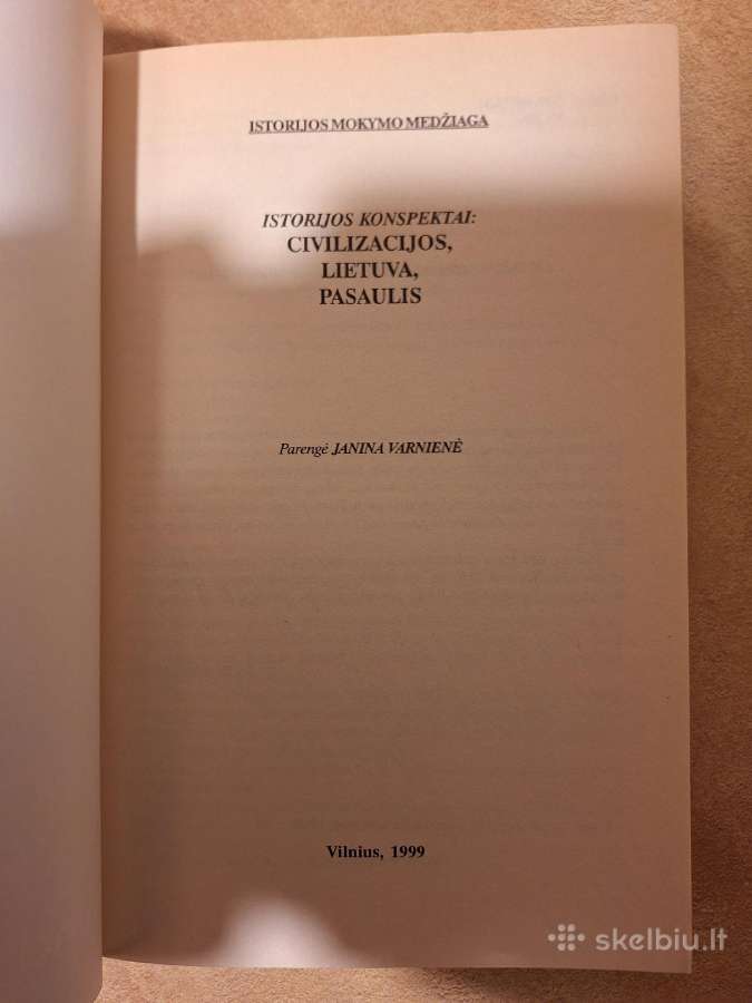 Istorijos konspektai. J. Varnienė 1999m. - nuotraukos Nr. 2