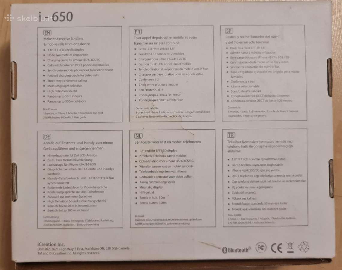 Icreation I650 belaidis telefon Apple iPhone Dock - nuotraukos Nr. 2