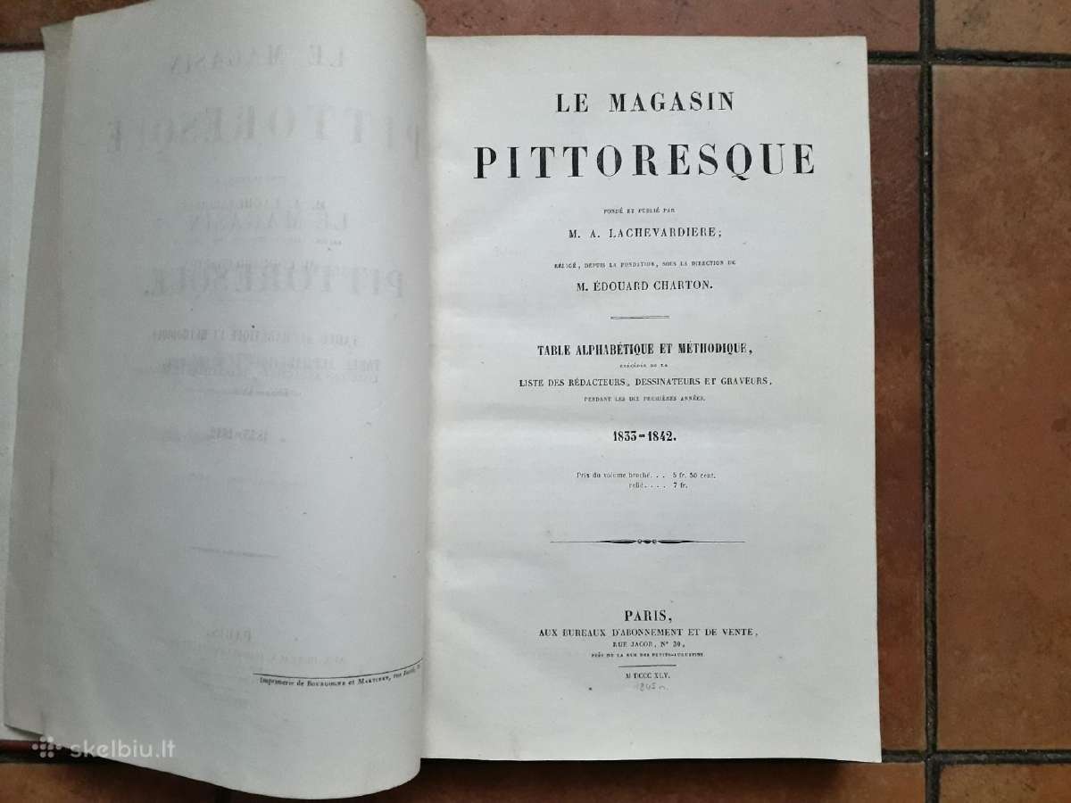 Le Magasin Pitoresque Table alphabetique 1845 m.