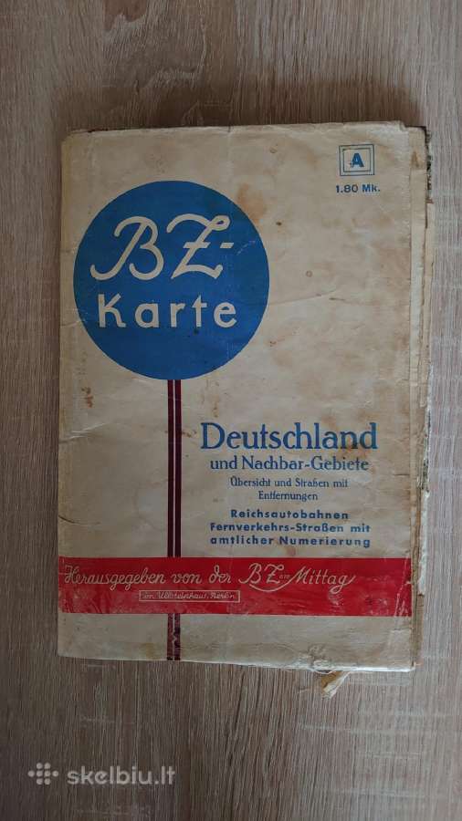 Vokietijos kelių žemėlapis 1940 m. - nuotraukos Nr. 2
