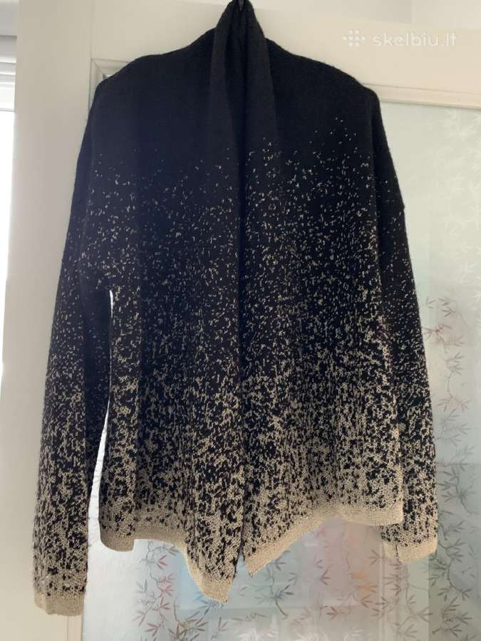 Benetton juodas su auksu kardiganas, mohera S-XL