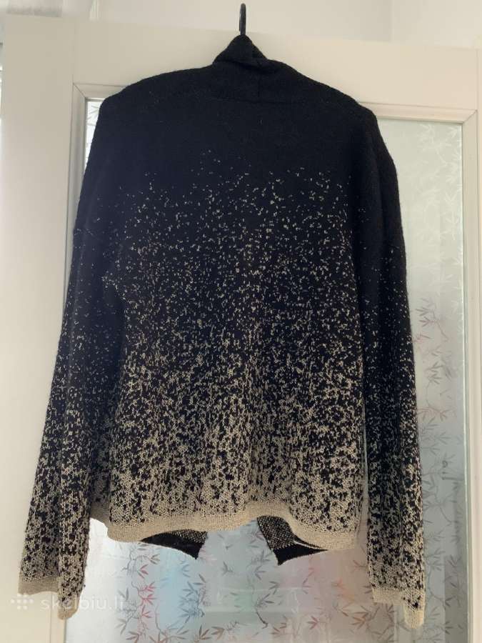 Benetton juodas su auksu kardiganas, mohera S-XL - nuotraukos Nr. 4
