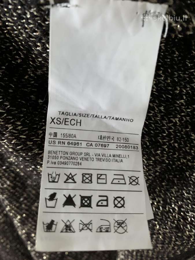 Benetton juodas su auksu kardiganas, mohera S-XL - nuotraukos Nr. 8