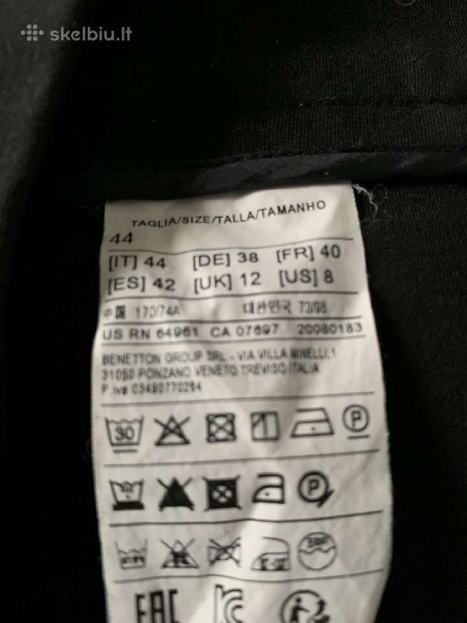 Juodos Benetton kelnės 42d L/XL, trumpintas modeli - nuotraukos Nr. 7