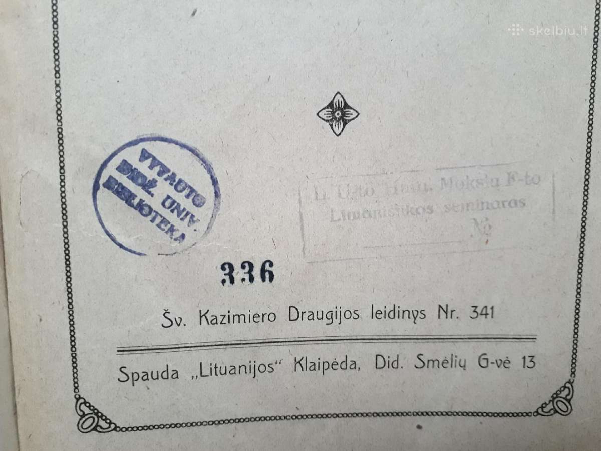 Knyga iš prof. Vaclovo Biržiškos bibliotekos - nuotraukos Nr. 3