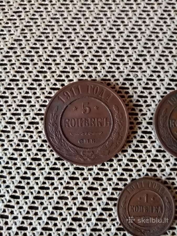 Carines Monetos.5 kapeikos 1911m labai gero stovio - nuotraukos Nr. 2