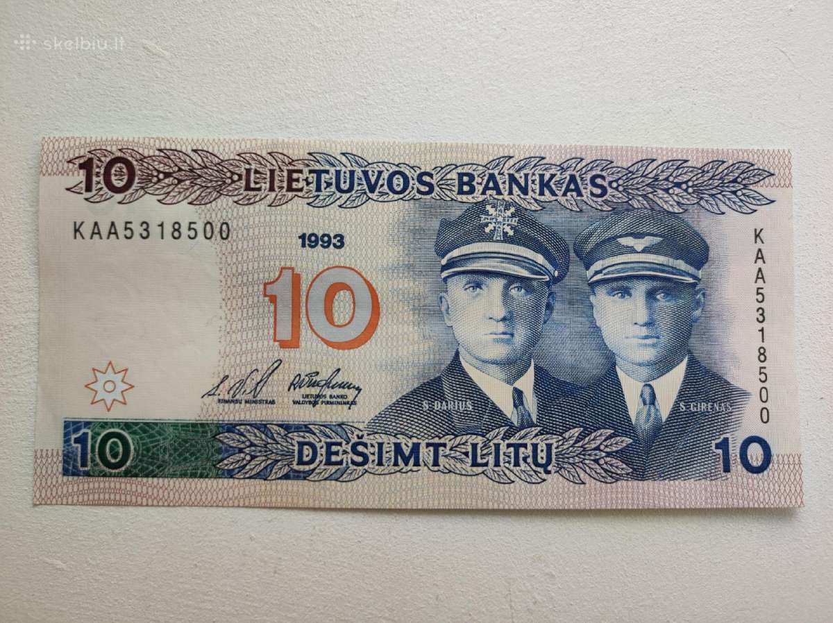 1993 metų 10 litų bankinio stovio