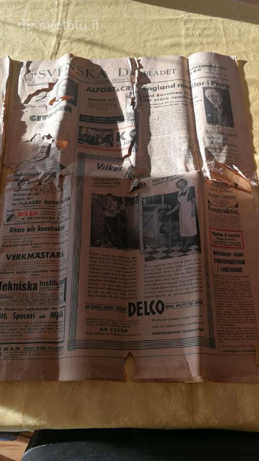 Du laikraščiai 1938 metų leidimo Svenska - nuotraukos Nr. 2