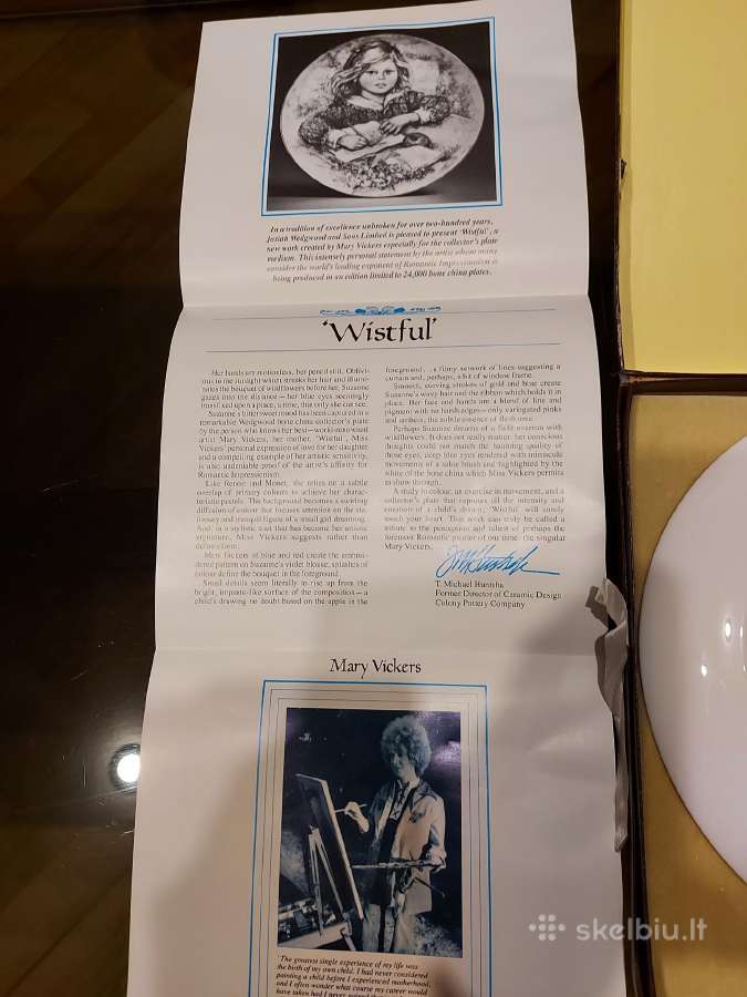Nauna Wedgwood kolekcijinė lėkštė su sertifikatu - nuotraukos Nr. 6