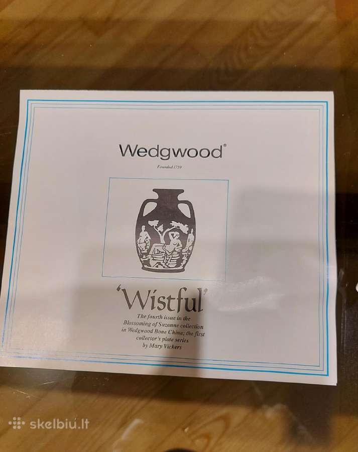 Nauna Wedgwood kolekcijinė lėkštė su sertifikatu - nuotraukos Nr. 8
