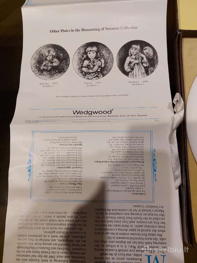 Nauna Wedgwood kolekcijinė lėkštė su sertifikatu - nuotraukos Nr. 10