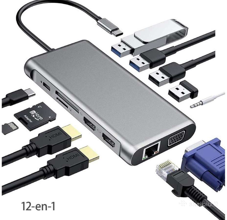 MacBook Pro, iPad Hub, Type-c HD-4k, Hdmi Nauji - nuotraukos Nr. 4