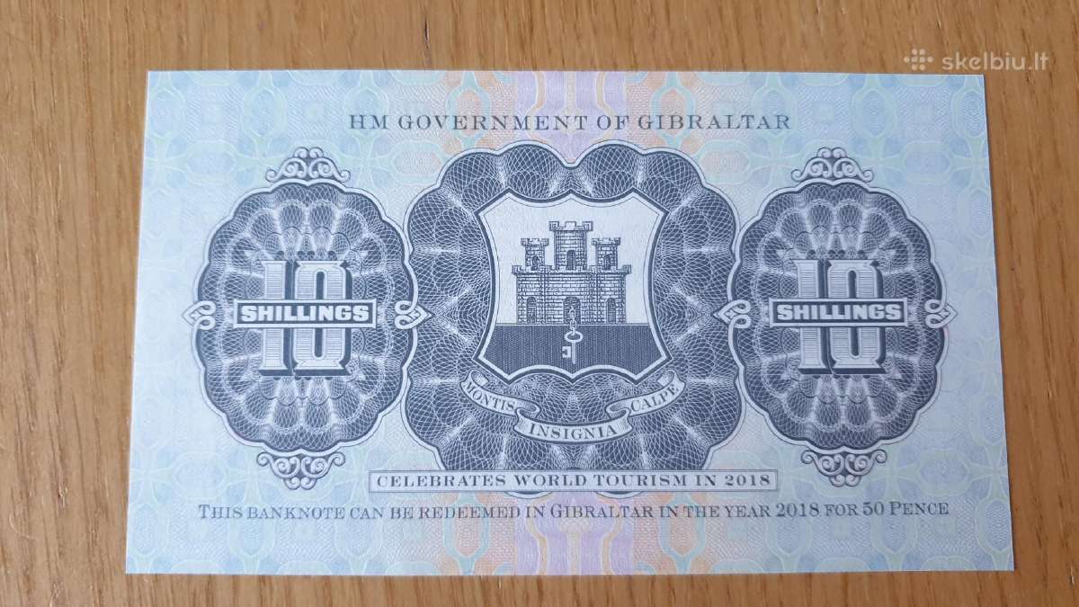 2018 m.proginis 10 šilingų banknotas Gibraltaras - nuotraukos Nr. 2