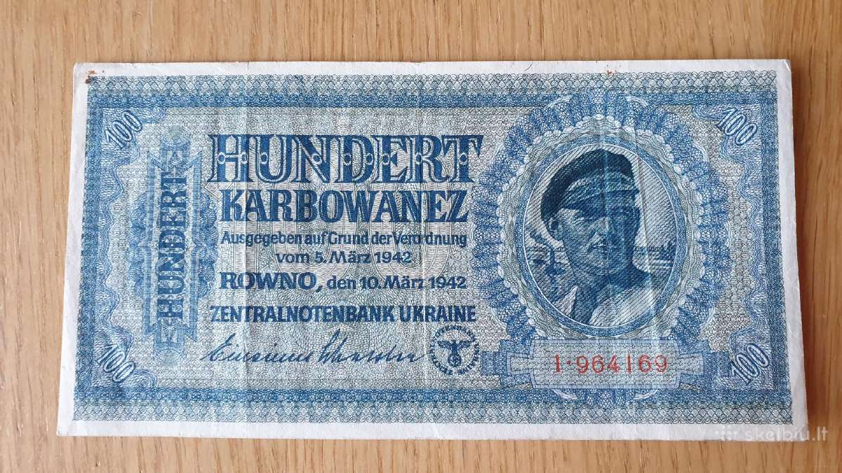 1942 metų 100 karbovancų Ukraina