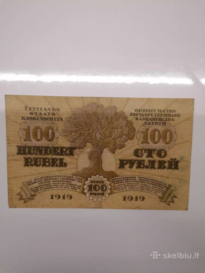 100 rubliu 1919 Latvija - nuotraukos Nr. 2