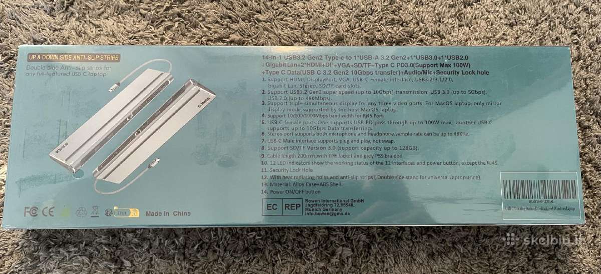 Auimce usb-c 14 in 1 ports - nuotraukos Nr. 2