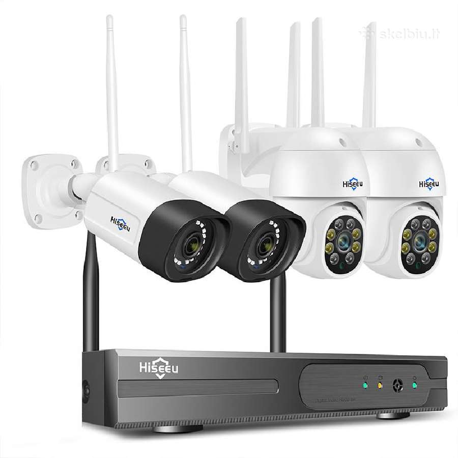 Naujas WiFi 4 5mpx video saugos kamerų komplektas