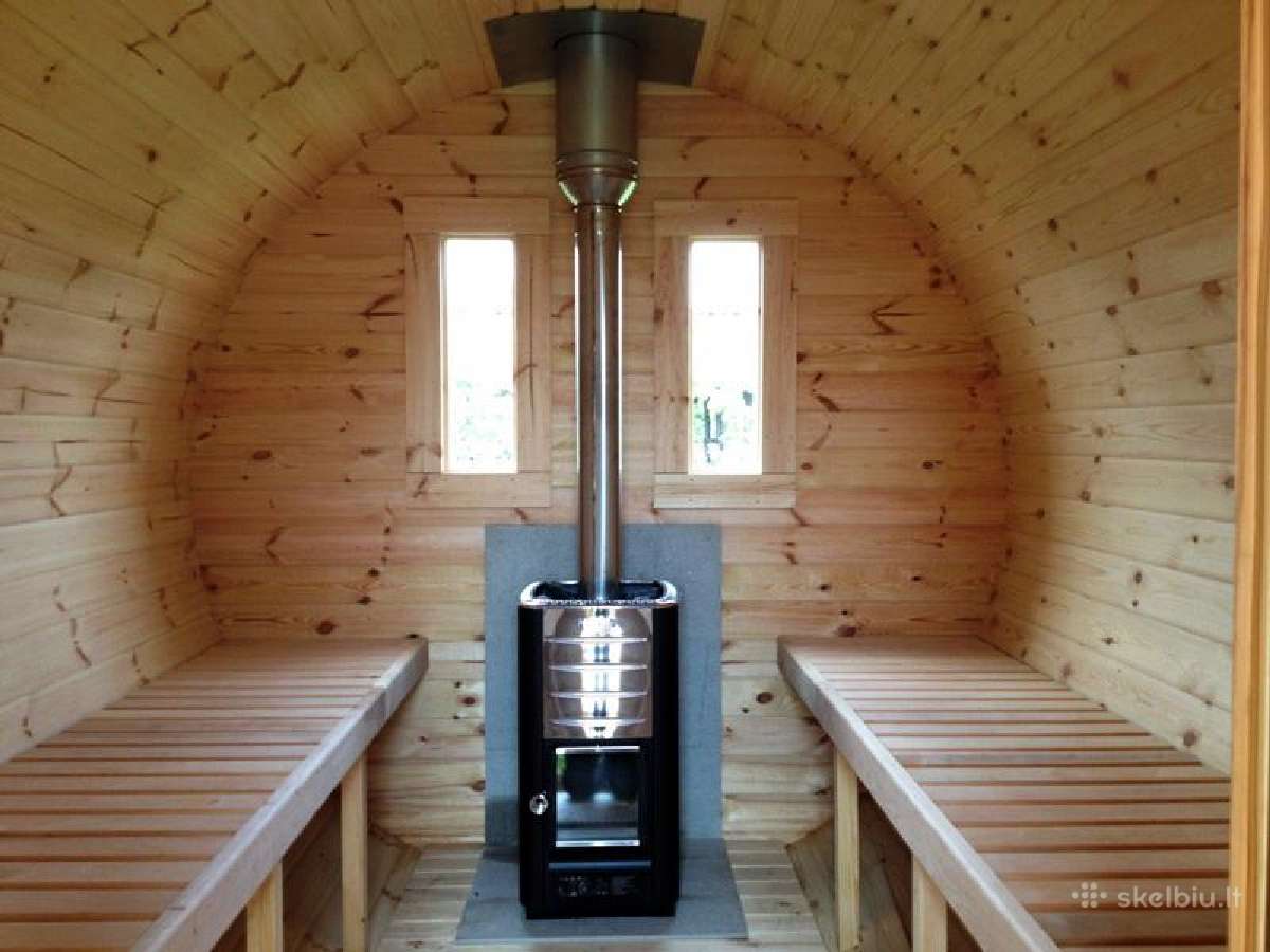 Apvali sauna lauko pirtis bačka 3,5m ilgio - nuotraukos Nr. 8