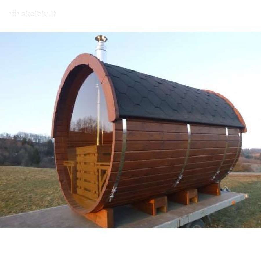 Apvali sauna lauko pirtis bačka 3,5m ilgio - nuotraukos Nr. 15