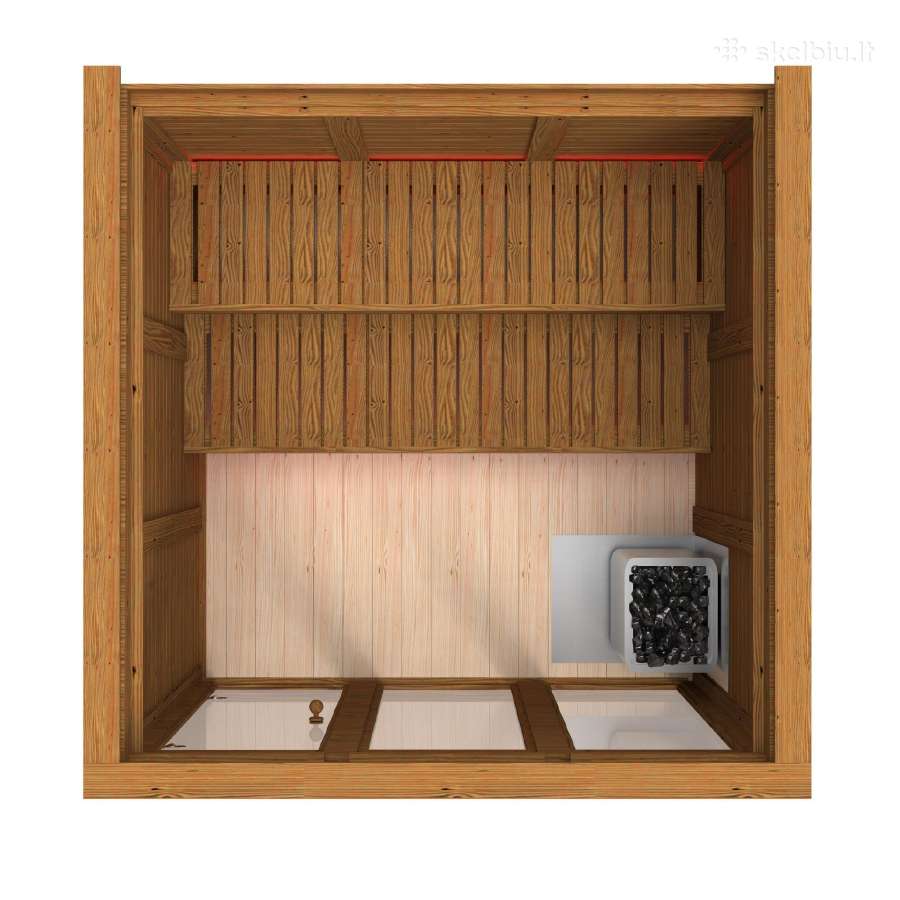 Eco modulinė Sauna 2.4x2.4m karkasinė pirtis - nuotraukos Nr. 7