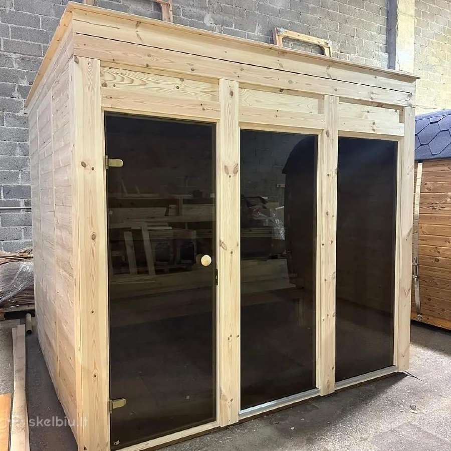 Eco modulinė Sauna 2.4x2.4m karkasinė pirtis - nuotraukos Nr. 9