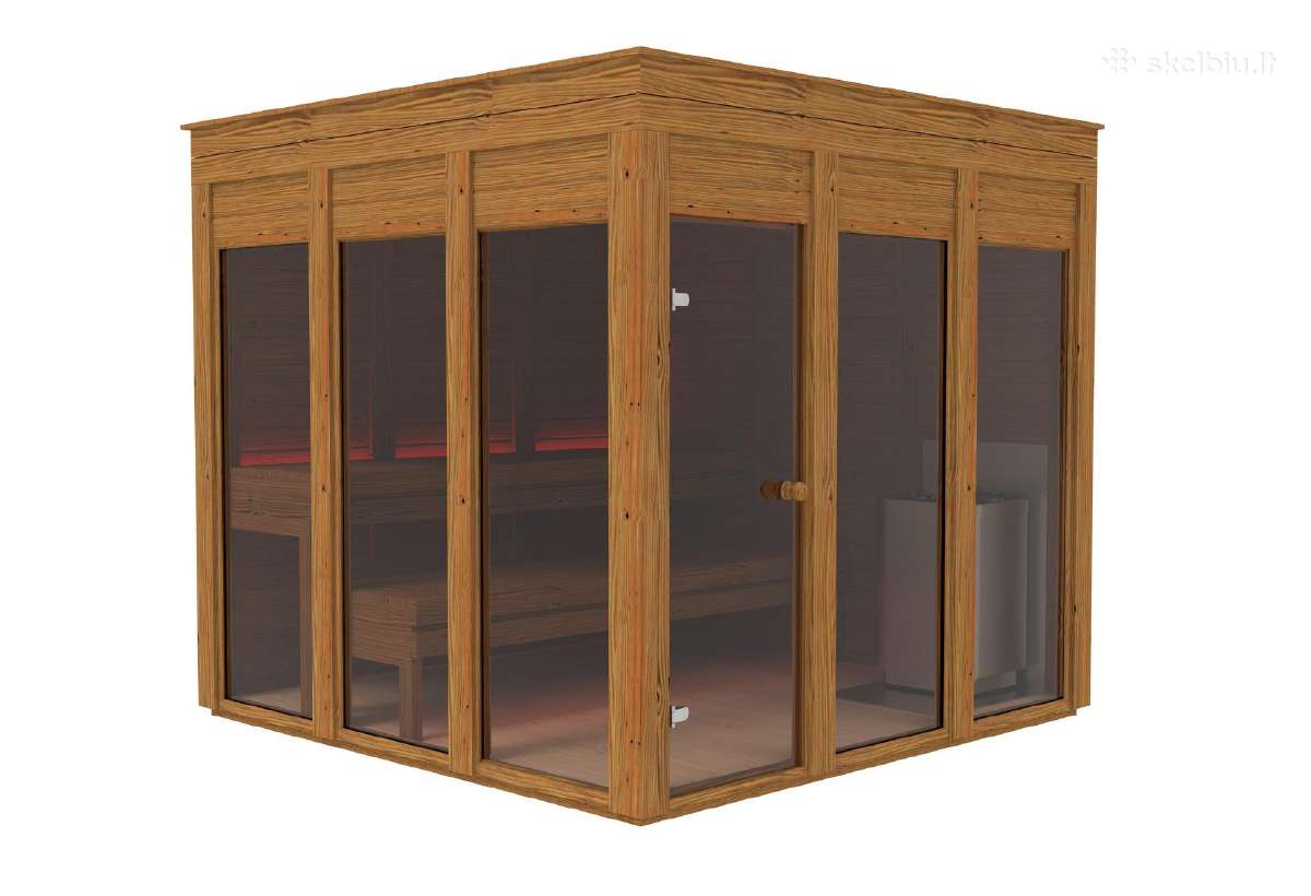 Eco modulinė Sauna 2.4x2.4m karkasinė pirtis - nuotraukos Nr. 4