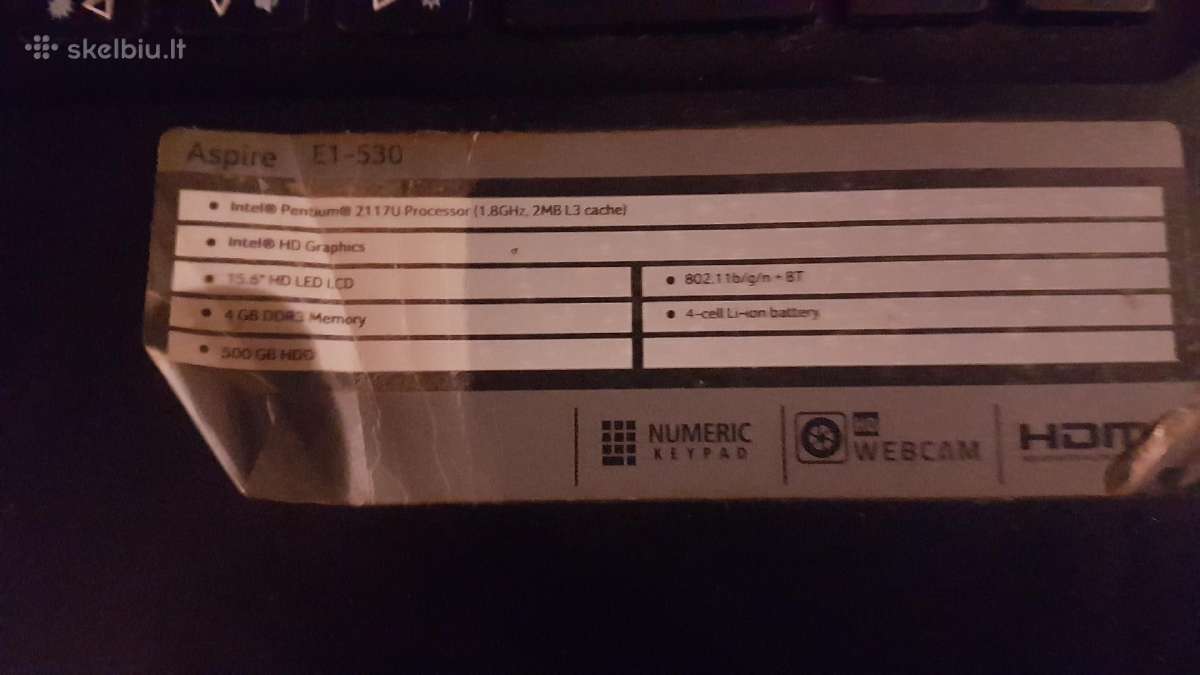 Acer aspire E1-530 - nuotraukos Nr. 7