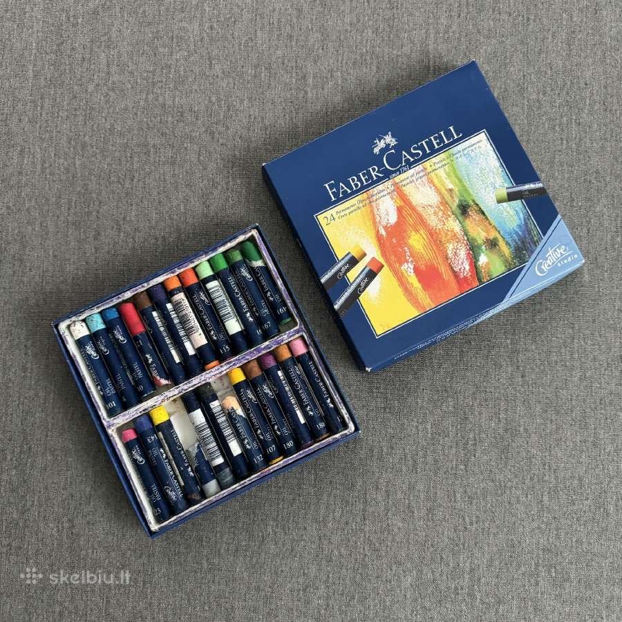 Faber-castell aliejinės kreidelės, 24 spalvų