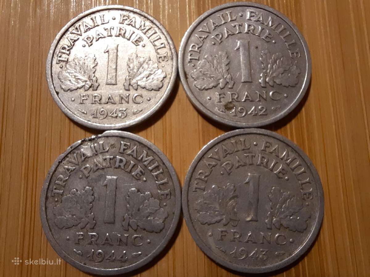 Senieji Frankai rinkinukas 1942-1958 Prancūzija - nuotraukos Nr. 3