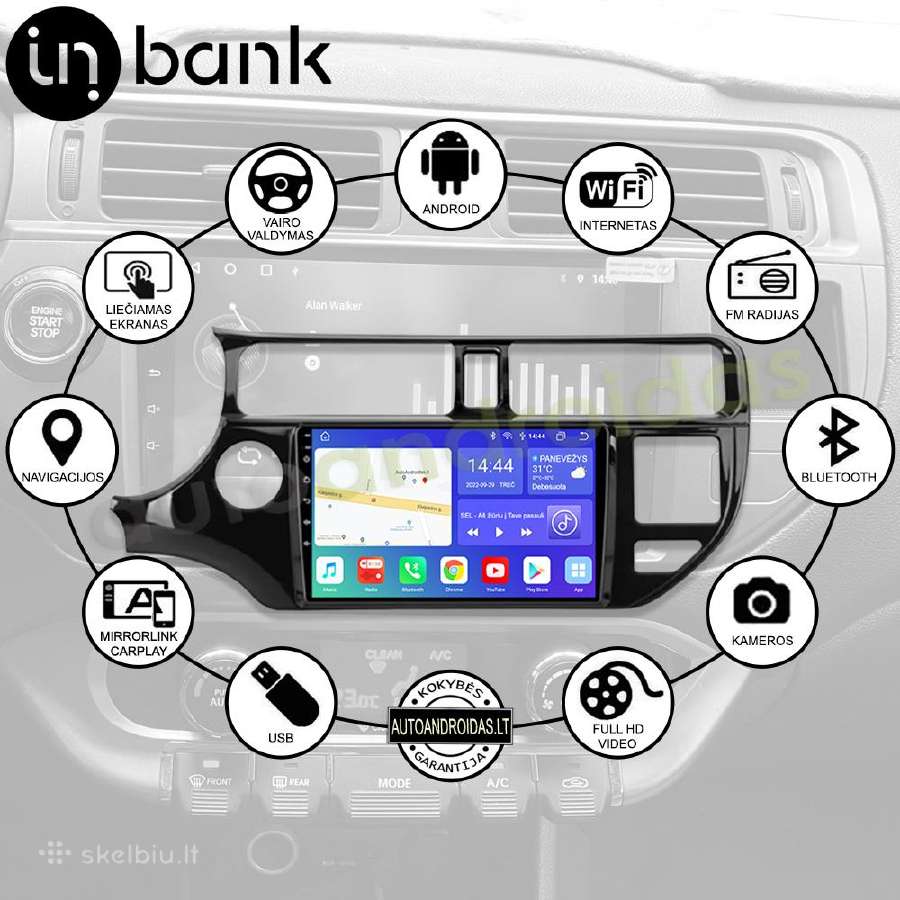 Kia Rio 3 2011-15 Android multimedia GPS/WiFi/usb - nuotraukos Nr. 2