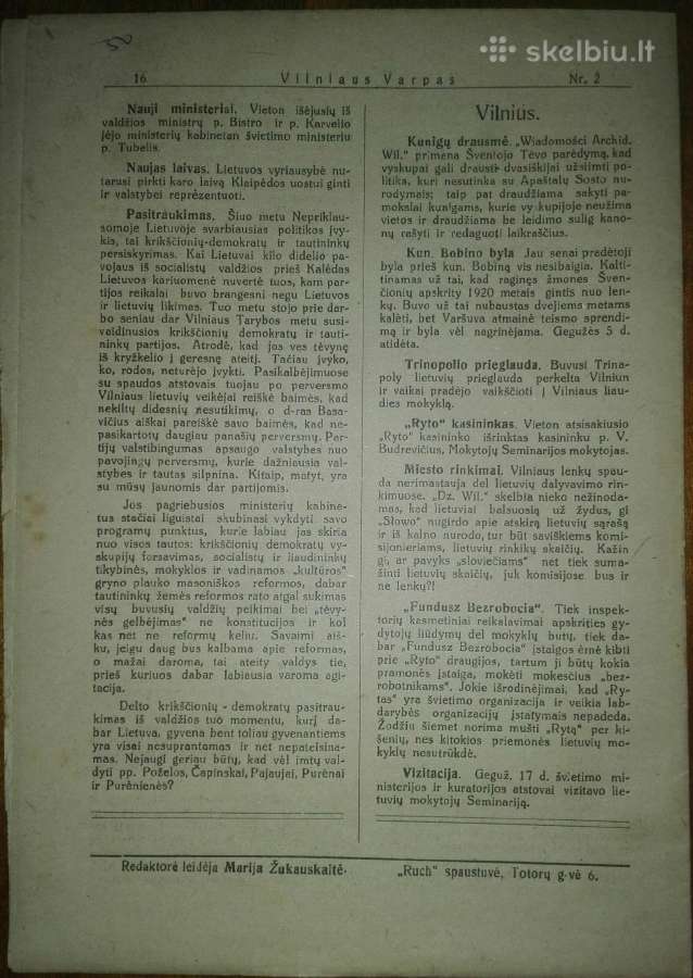 1304. Vilniaus Varpas retas laikraštis - nuotraukos Nr. 2