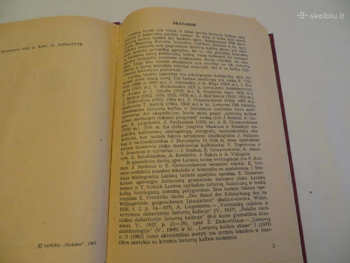Knyga Lazūnų tarmės žodynas 1985 - nuotraukos Nr. 4