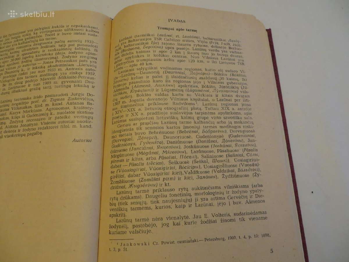 Knyga Lazūnų tarmės žodynas 1985 - nuotraukos Nr. 5