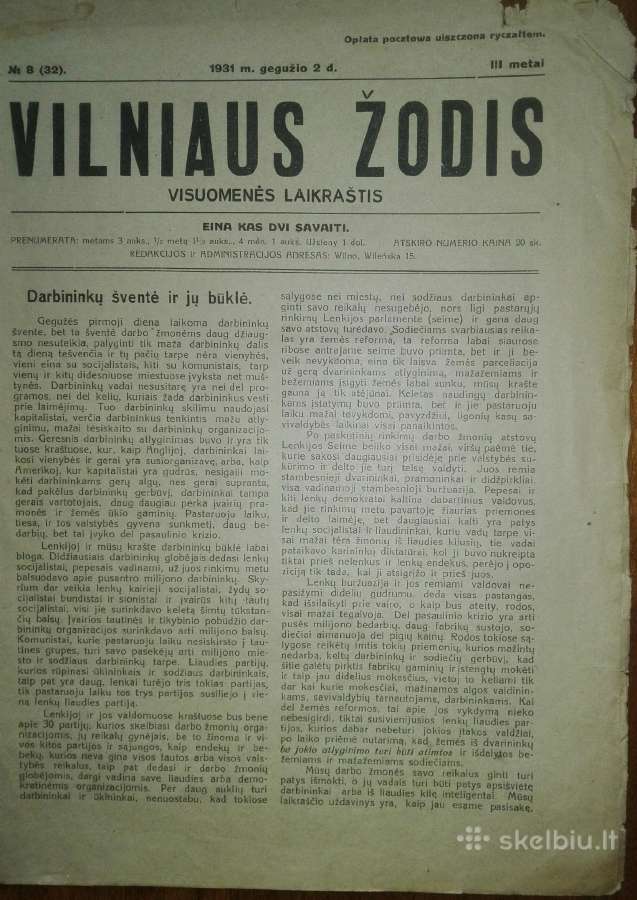 1306. Vilniaus Žodis antikvarinis-kolekcinis laikr