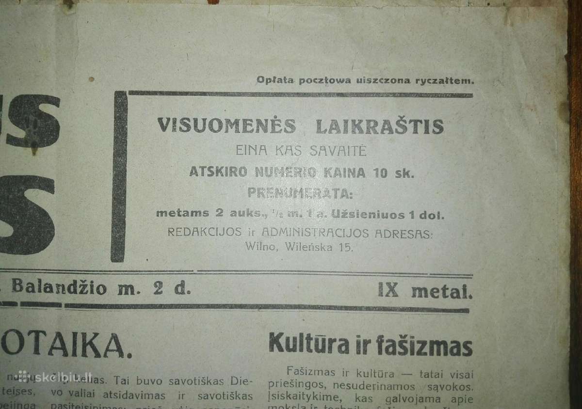 1306. Vilniaus Žodis antikvarinis-kolekcinis laikr - nuotraukos Nr. 4
