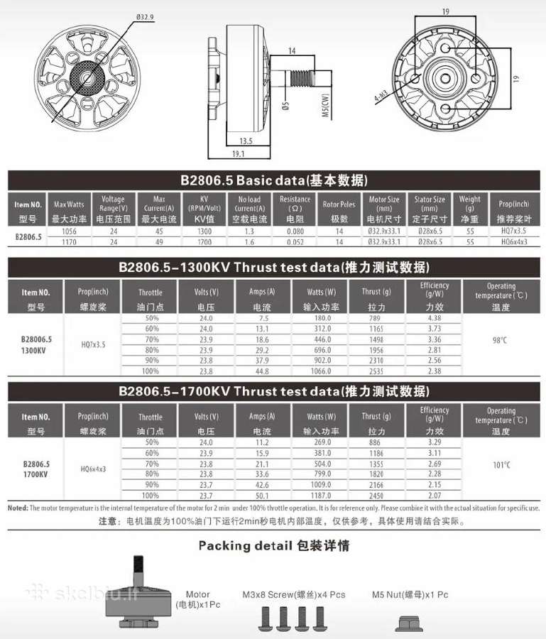 Nauji Surpasshobby 2806.5 1300kv / 1700kv motorai - nuotraukos Nr. 2