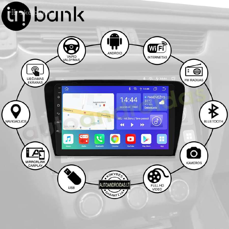 Skoda Octavia 3 A7 2013-18 Android multimedia GPS - nuotraukos Nr. 2