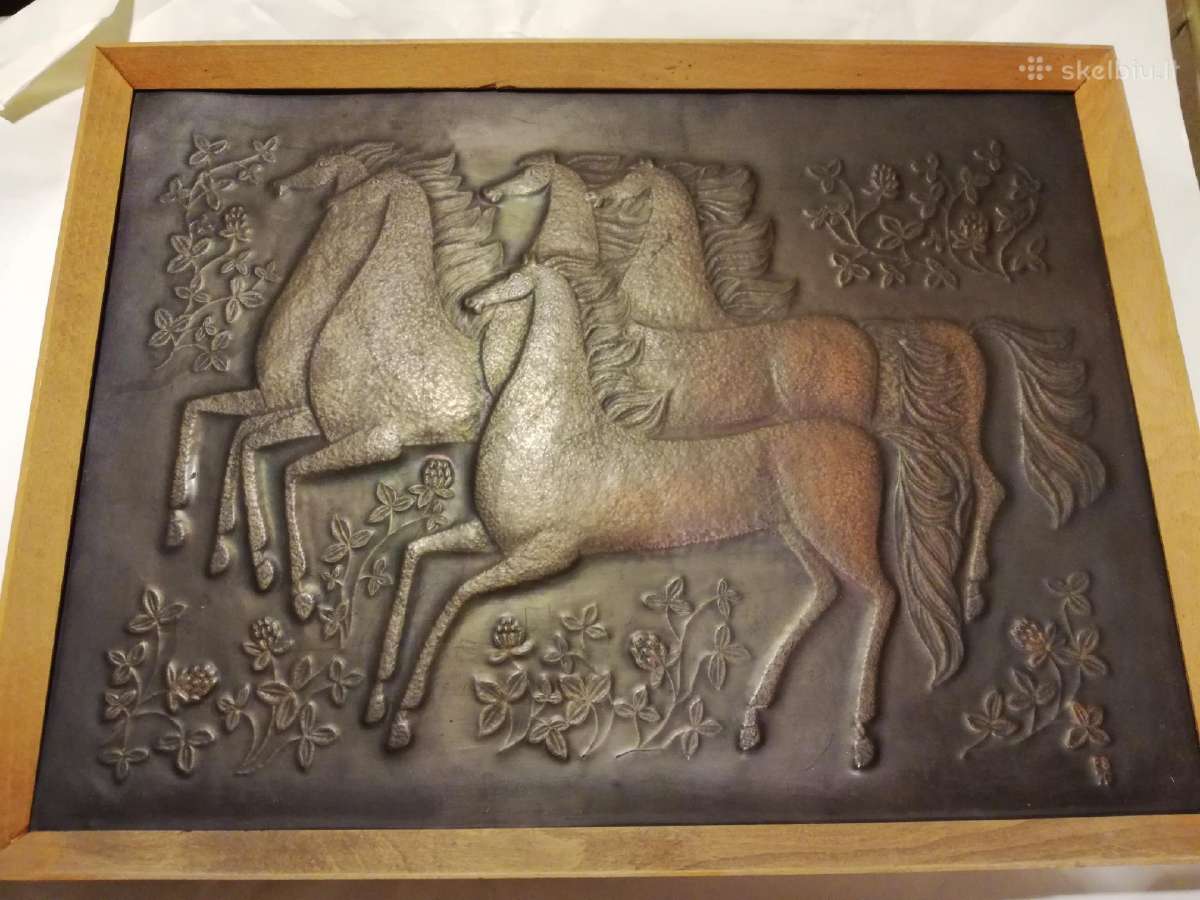 Paveikslas "Žirgai", metalas, kalimas