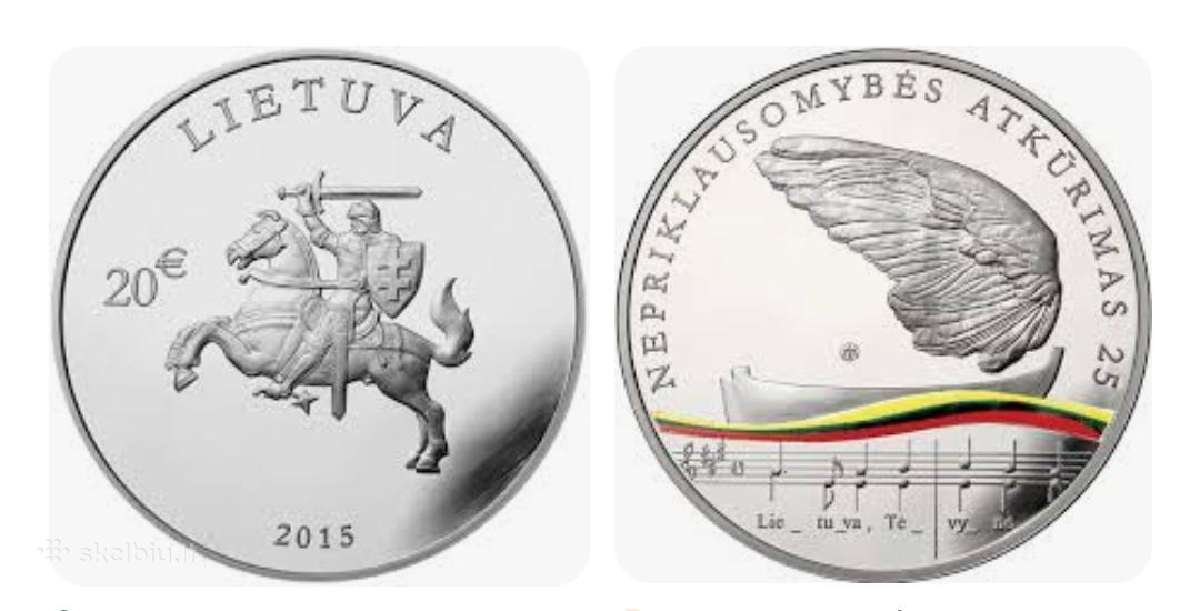 Sidabrinė moneta Lt nepriklausomybės 25-metis