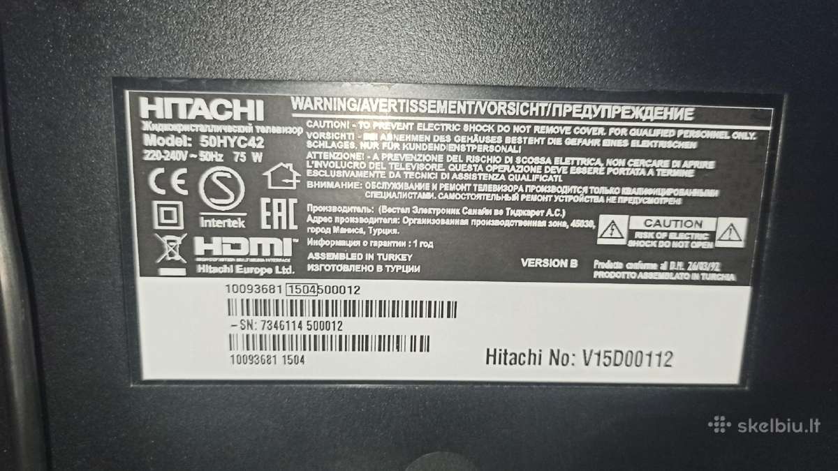 TV Hitachi 50'' - nuotraukos Nr. 4