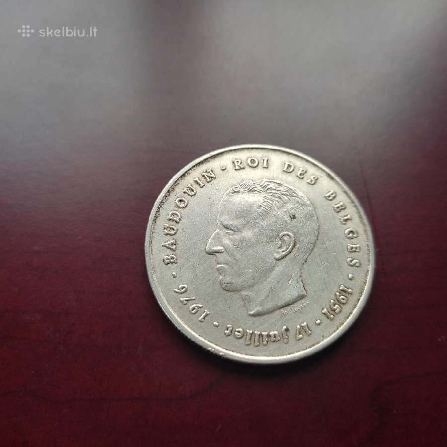 Sidabrine moneta Belgija 250 Franc.